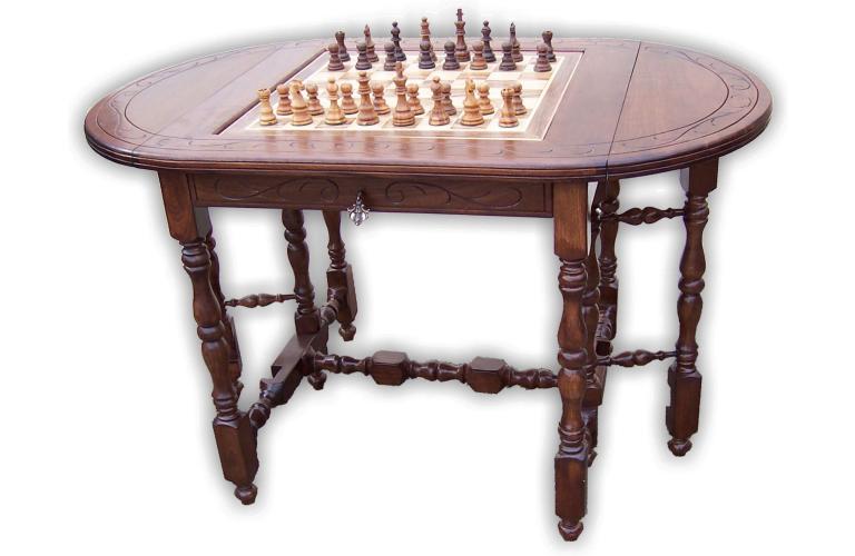 Τραπεζάκι Σκάκι - Τάβλι (Ελιά, Καρυδιά, Λεύκα, Μαόνι, Καστανιά, Μαύρη Καστανιά, Φλαμούρι, 68 x 73 x 70 cm)
