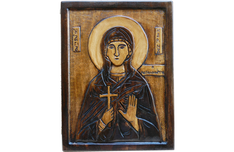 Εικόνα Ξυλόγλυπτη - Αγία Μαρίνα (Οξιά, 19 x 25 x 1.5 cm)