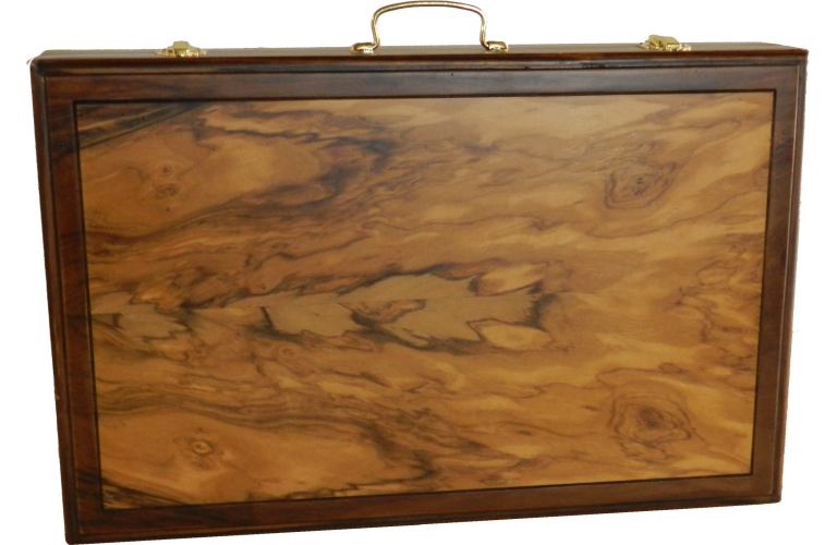 Τάβλι - Βαλίτσα  (Ελιά (Το πλαίσιο από οξιά), 48 x 30.5 x 8.5 cm)