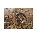 Εικόνα Ξυλόγλυπτη - Άγιος Γεώργιος έφιππος (Οξιά, 19 x 25 x 1.5 cm)