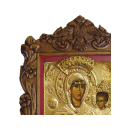 Εικόνα "Παναγίας" Αγιάσου  σε ξυλόγλυπτη κορνίζα (Οξιά, 51 x 36.5 x 3.6 cm)